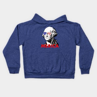 george washington merica American Flag sunglasses Kids Hoodie